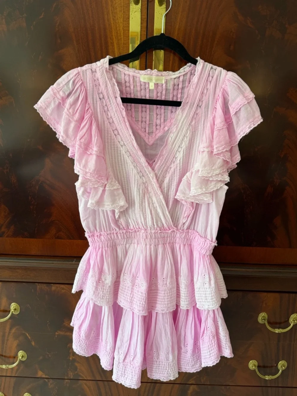 New Loveshackfancy Gwen Dress Peony Pink Size Medium - Picture 10 of 17